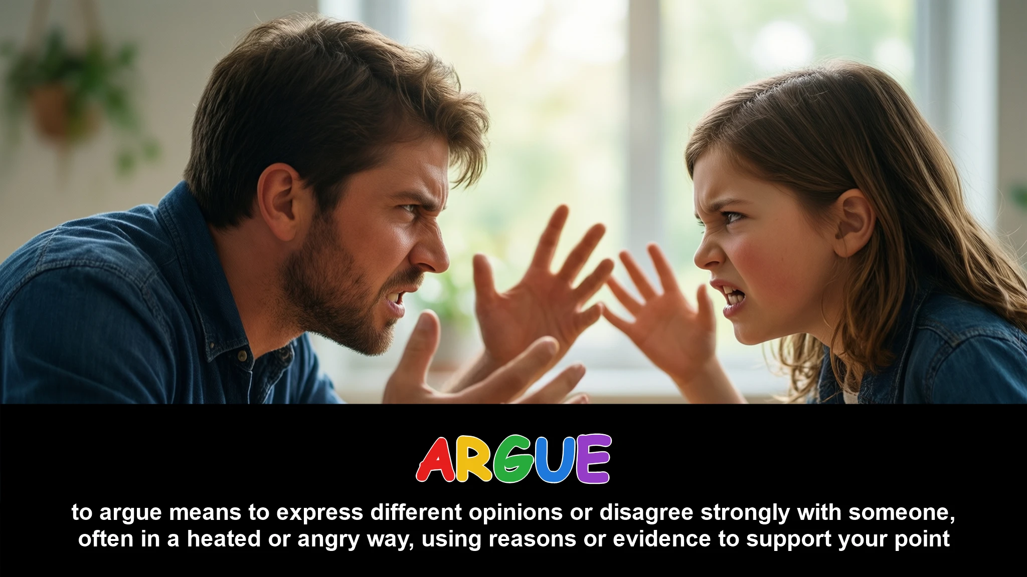 English Illustration for argue